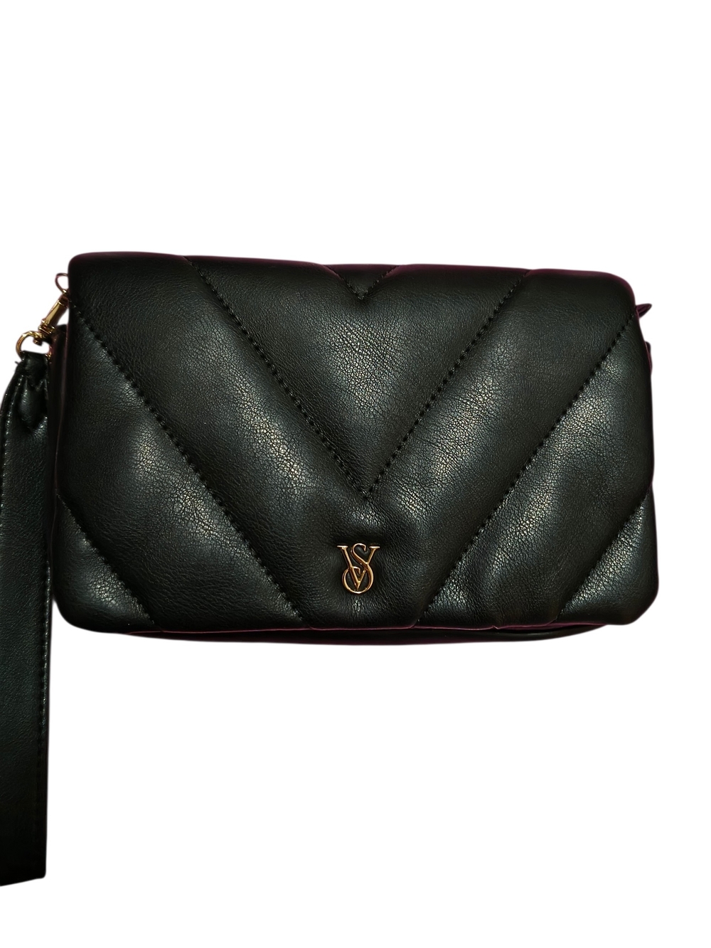 Victoria's Secret Quilted Black Wristlet Bag